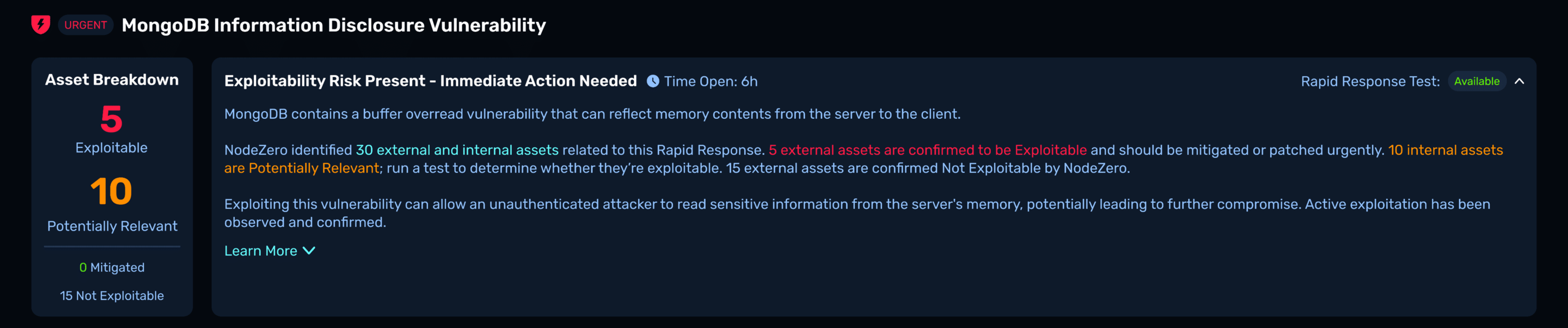 NodeZero Rapid Response main page